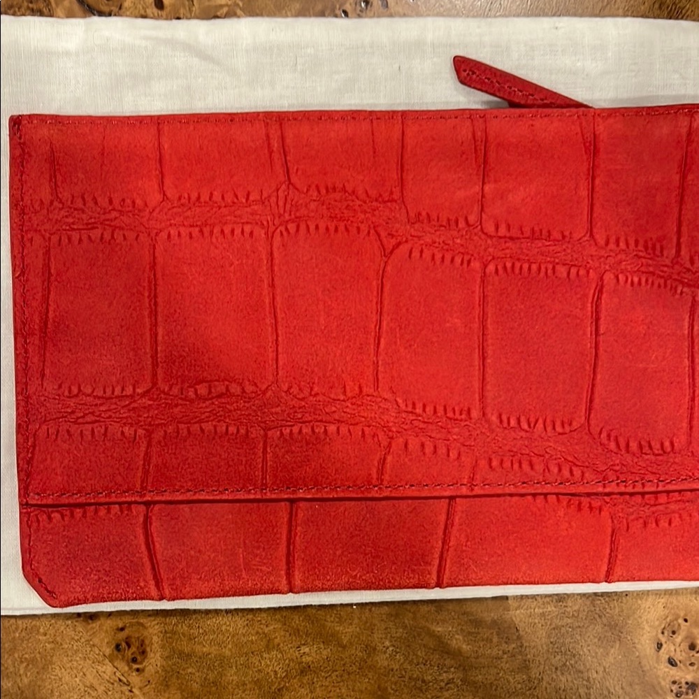 Liebeskind Red Croc-Embossed Pouch - Picture 5 of 7